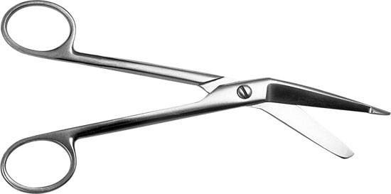 Ножницы для разрезания повязок с пуговкой горизонтально-изогнутые, 185 мм. Тб-Н-14