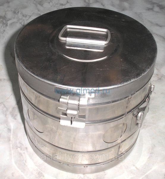 Коробка стерилизационная круглая КСК-3 без фильтра, биксы. КСК-3