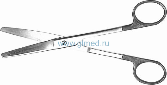 Ножницы твердосплавные тупоконечные, вертикально-изогнутые,  170 мм. Тб-Н-72