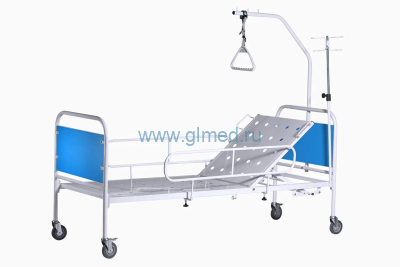 Кровать медицинская функциональная с регулируемой по углу наклона головной секцией КМФ-01 на колесах d.125
