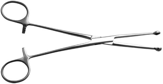 Щипцы для захватывания и удерживания миндалин, прямые, 185 мм. Тб-Щ-38