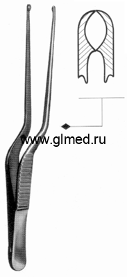 Пинцет ушной штыковидный с рабочей частью ложкообразной формы Пси 140х2,5. Вр-П-80
